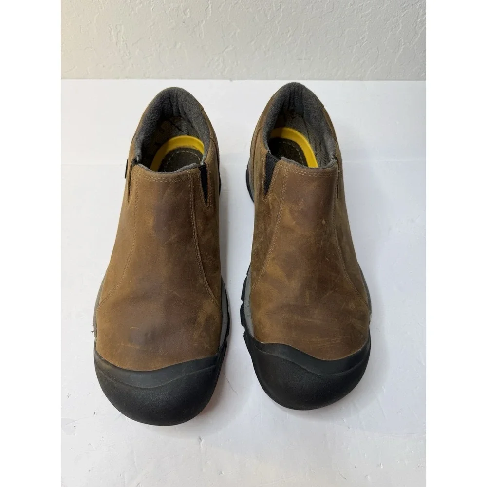 Keen Thermal Waterproof Slip On Insulated Shoes Mens Sz 13 Brown Leather Work